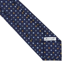 CRAVATTA SARTORIALE CLASSICA IN SETA BLU SCURO Microfantasia fiore