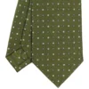 CRAVATTA SARTORIALE CLASSICA IN SETA VERDE OLIVA Microfantasia fiore