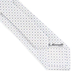CRAVATTA SARTORIALE CLASSICA IN SETA BIANCO Microfantasia fiore