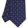 CRAVATTA SARTORIALE CLASSICA IN SETA BLU SCURO Microfantasia fiore