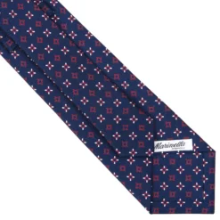 CRAVATTA SARTORIALE CLASSICA IN SETA BLU SCURO Microfantasia fiore
