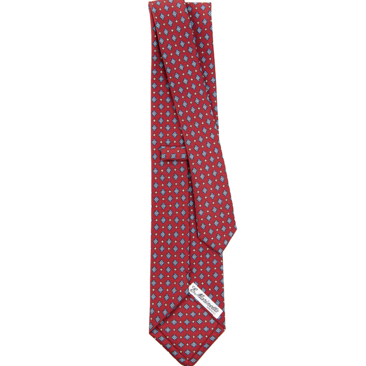 CRAVATTA SARTORIALE CLASSICA IN SETA BORDEAUX Microfantasia fiore