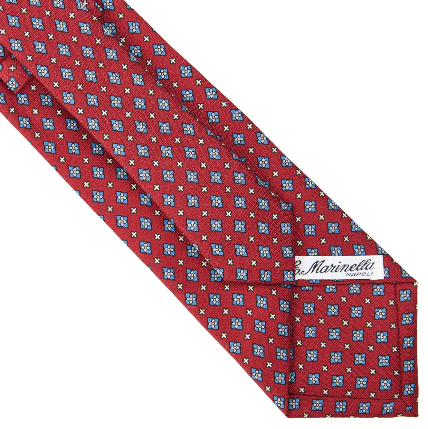 CRAVATTA SARTORIALE CLASSICA IN SETA BORDEAUX Microfantasia fiore