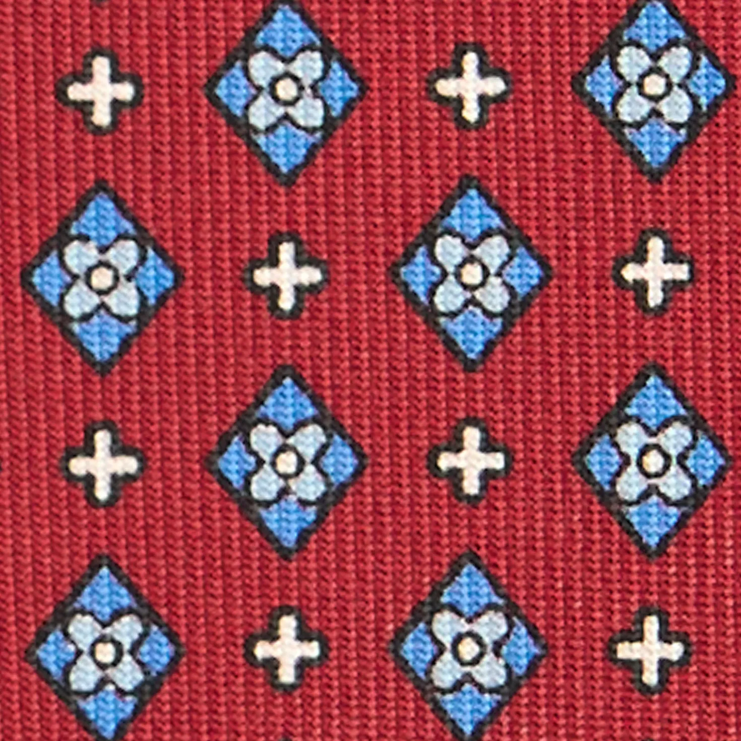 CRAVATTA SARTORIALE CLASSICA IN SETA BORDEAUX Microfantasia fiore