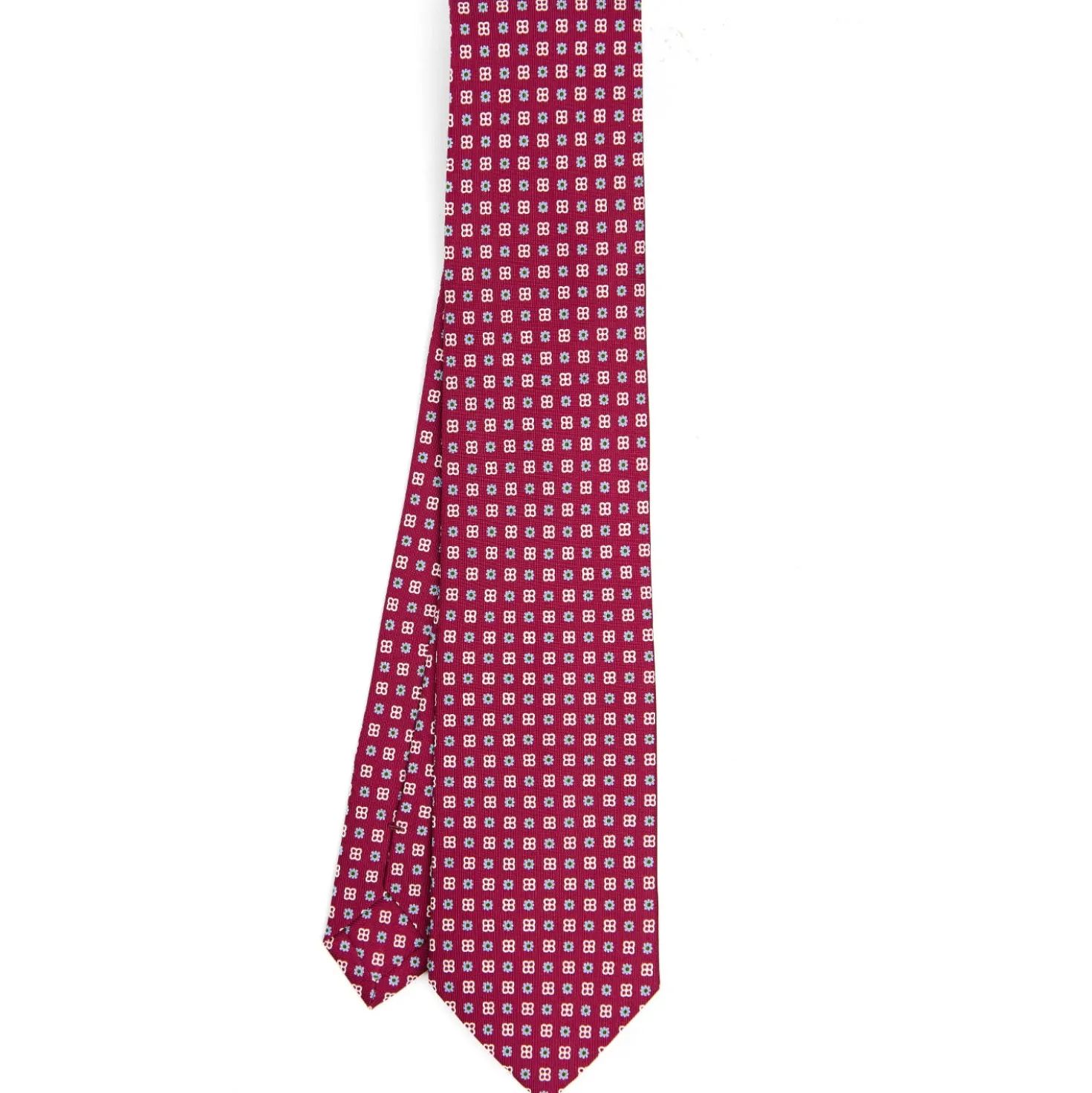 CRAVATTA SARTORIALE CLASSICA IN SETA FUCSIA Microfantasia fiore