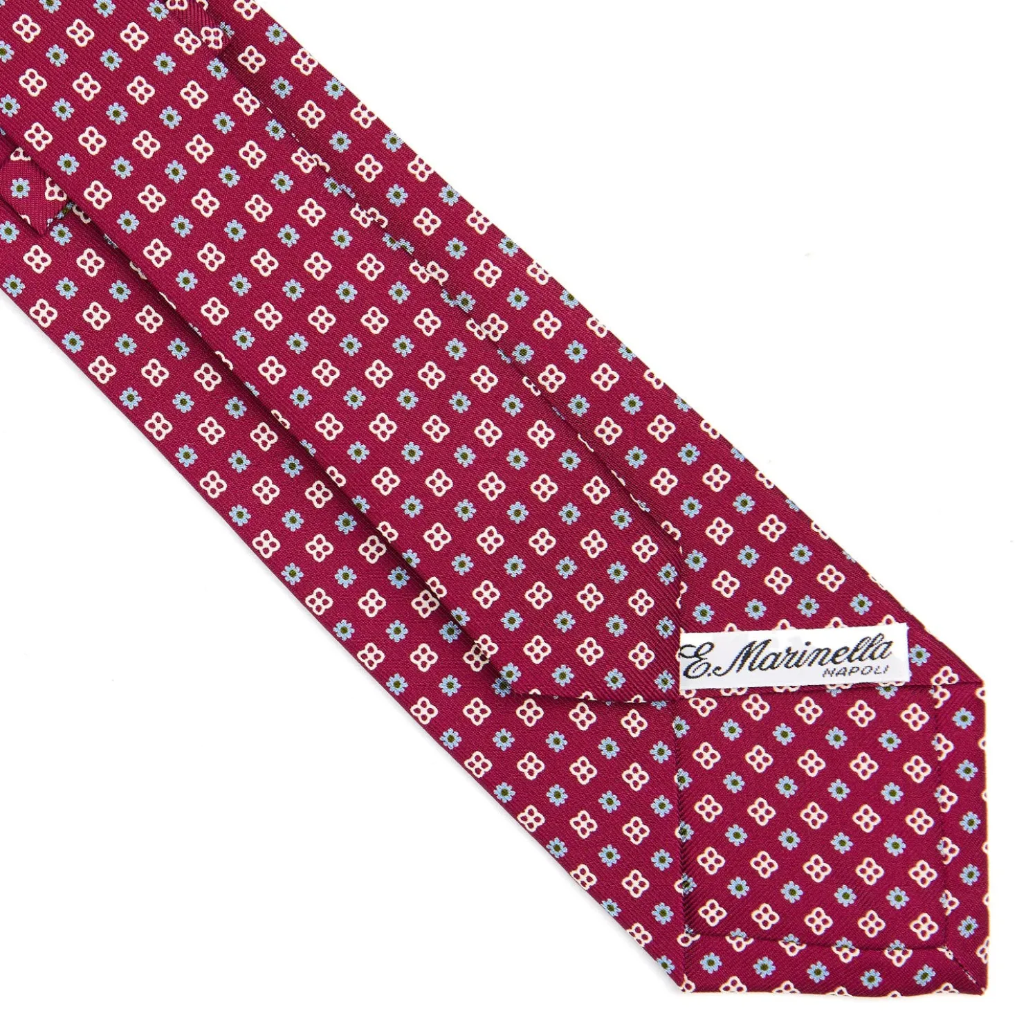 CRAVATTA SARTORIALE CLASSICA IN SETA FUCSIA Microfantasia fiore