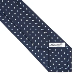 CRAVATTA SARTORIALE CLASSICA IN SETA BLU SCURO Microfantasia fiore