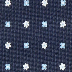 CRAVATTA SARTORIALE CLASSICA IN SETA BLU SCURO Microfantasia fiore
