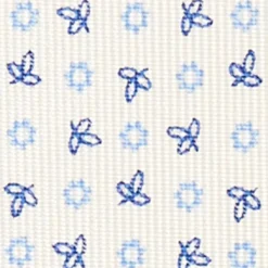CRAVATTA SARTORIALE CLASSICA IN SETA BIANCA Microfantasia fiore