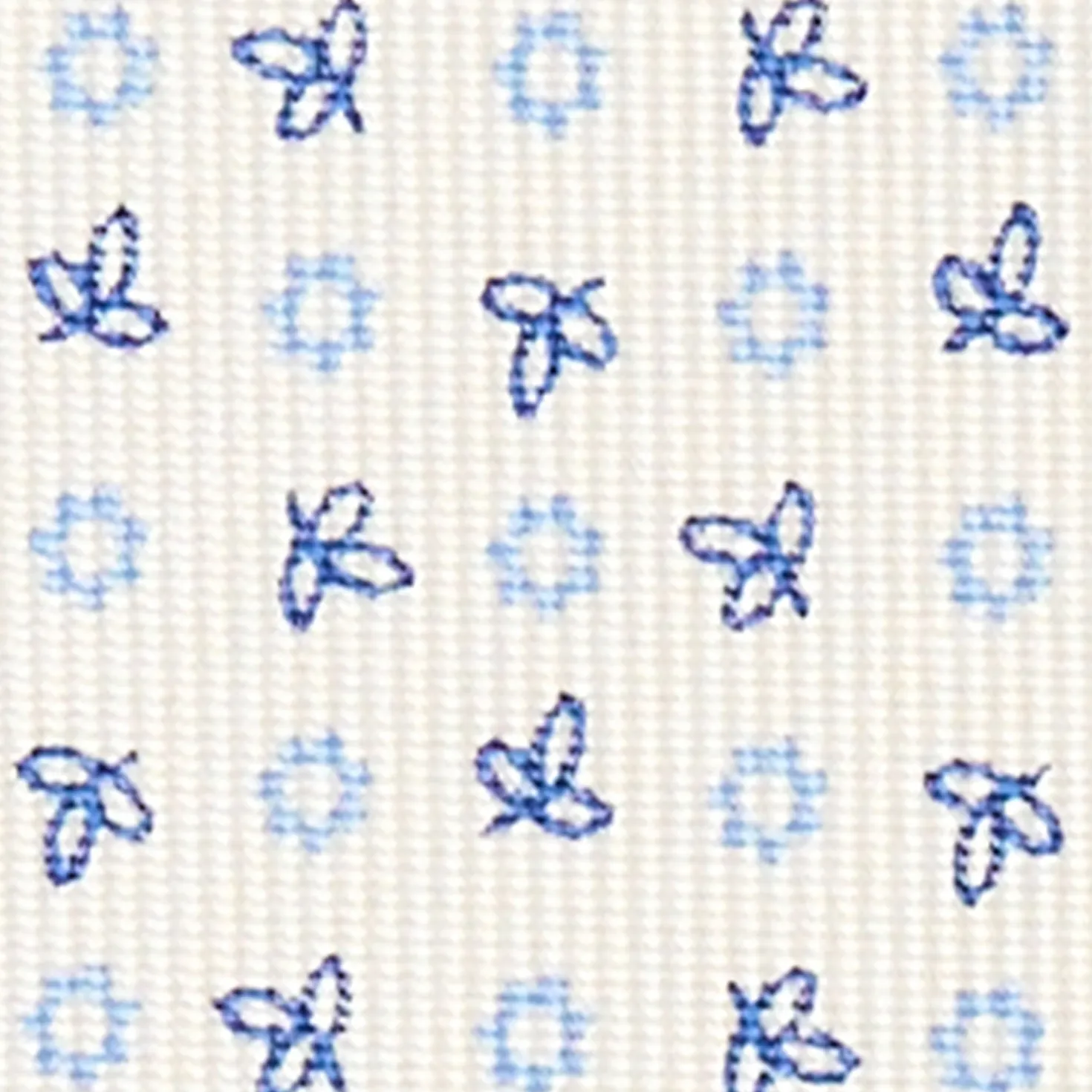 CRAVATTA SARTORIALE CLASSICA IN SETA BIANCA Microfantasia fiore