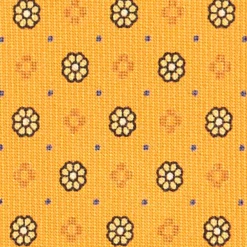 CRAVATTA SARTORIALE CLASSICA IN SETA GIALLA Microfantasia fiore