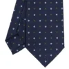 CRAVATTA SARTORIALE CLASSICA IN SETA BLU SCURO Microfantasia fiore