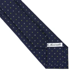 CRAVATTA SARTORIALE CLASSICA IN SETA BLU SCURO Microfantasia fiore
