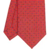 CRAVATTA SARTORIALE CLASSICA IN SETA ROSSA Microfantasia fiore