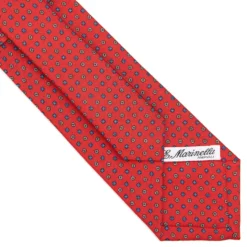 CRAVATTA SARTORIALE CLASSICA IN SETA ROSSA Microfantasia fiore