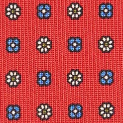CRAVATTA SARTORIALE CLASSICA IN SETA ROSSA Microfantasia fiore