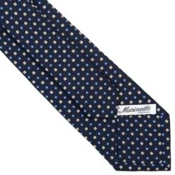 CRAVATTA SARTORIALE CLASSICA IN SETA BLU SCURO Microfantasia fiore