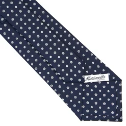 CRAVATTA SARTORIALE CLASSICA IN SETA BLU SCURO Microfantasia fiore
