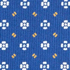 CRAVATTA SARTORIALE CLASSICA IN SETA BLU Microfantasia fiore