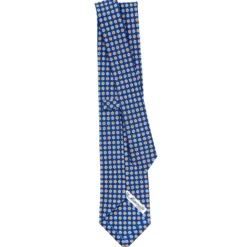 CRAVATTA SARTORIALE CLASSICA IN SETA BLU Microfantasia fiore