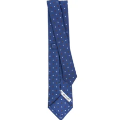 CRAVATTA SARTORIALE CLASSICA IN SETA BLU Microfantasia fiore