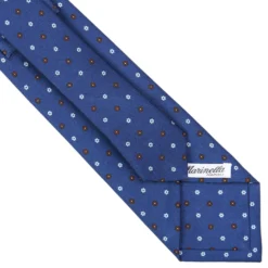CRAVATTA SARTORIALE CLASSICA IN SETA BLU Microfantasia fiore