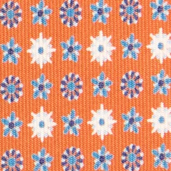 CRAVATTA SARTORIALE CLASSICA IN SETA ARANCIONE Microfantasia fiore