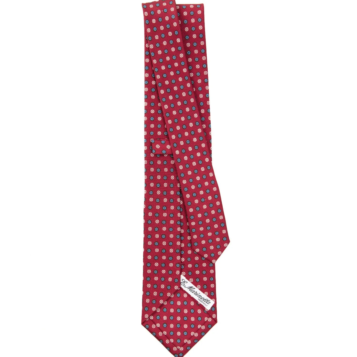 CRAVATTA SARTORIALE CLASSICA IN SETA BORDEAUX Microfantasia fiore