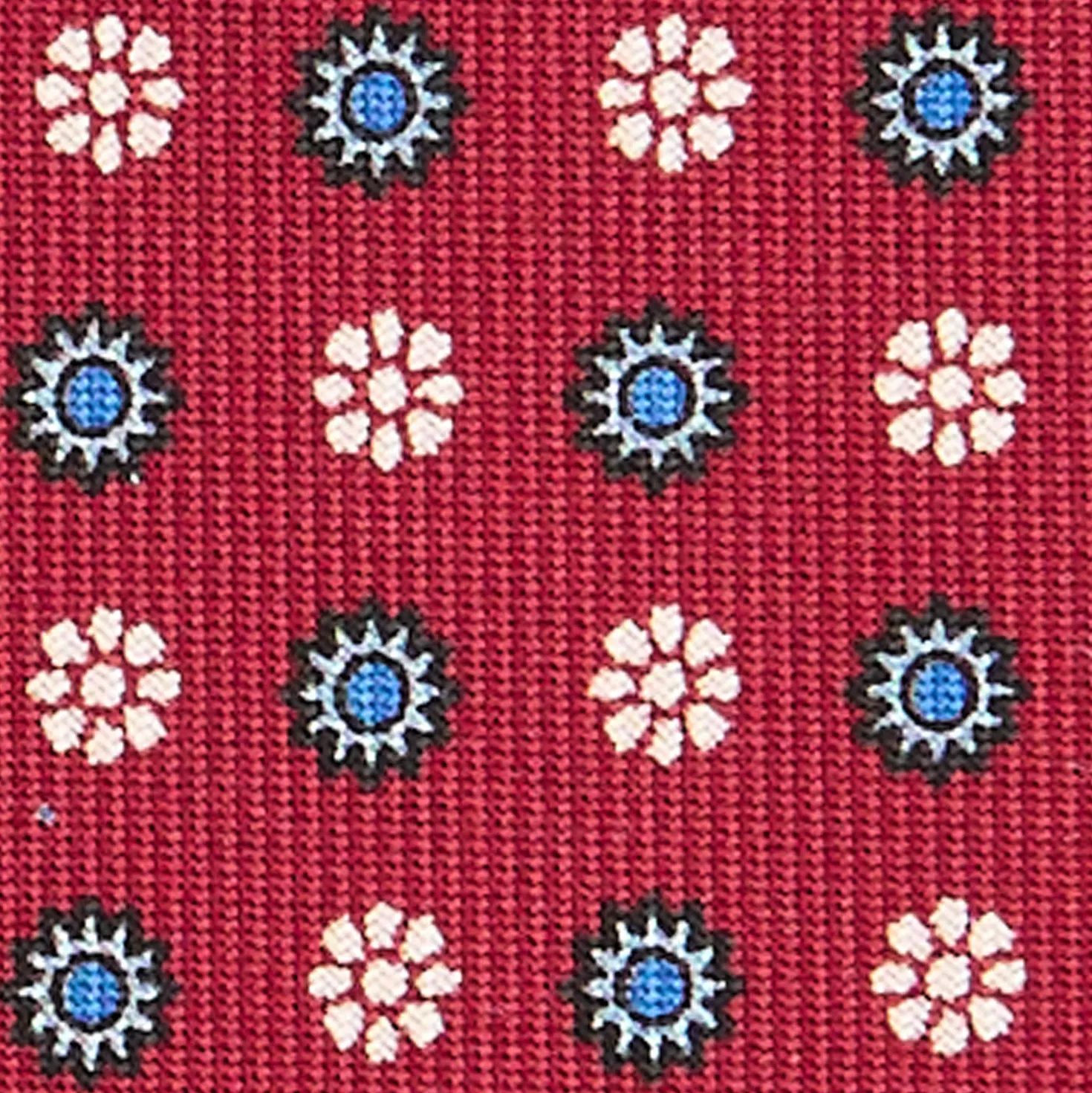 CRAVATTA SARTORIALE CLASSICA IN SETA BORDEAUX Microfantasia fiore