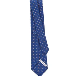 CRAVATTA SARTORIALE CLASSICA IN SETA BLU Microfantasia fiore
