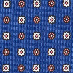CRAVATTA SARTORIALE CLASSICA IN SETA BLU Microfantasia fiore