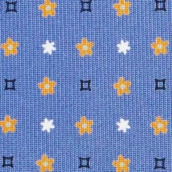 CRAVATTA SARTORIALE CLASSICA IN SETA AZZURRO POLVERE Microfantasia fiore