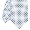 CRAVATTA SARTORIALE CLASSICA IN SETA BIANCA Microfantasia fiore