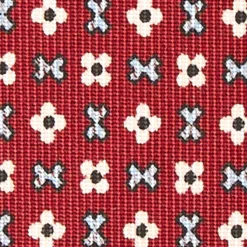 CRAVATTA SARTORIALE CLASSICA IN SETA BORDEAUX Microfantasia fiore