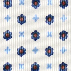 CRAVATTA SARTORIALE CLASSICA IN SETA BIANCA Microfantasia fiore