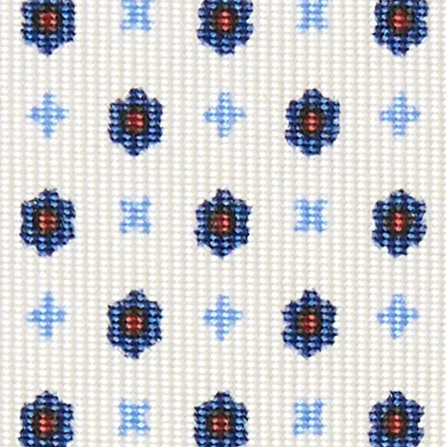CRAVATTA SARTORIALE CLASSICA IN SETA BIANCA Microfantasia fiore