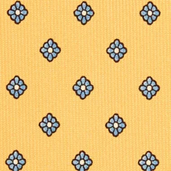 CRAVATTA SARTORIALE CLASSICA IN SETA GIALLA Microfantasia fiore