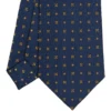 CRAVATTA SARTORIALE CLASSICA IN SETA BLU SCURO Microfantasia fiore