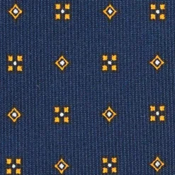 CRAVATTA SARTORIALE CLASSICA IN SETA BLU SCURO Microfantasia fiore