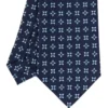 CRAVATTA SARTORIALE CLASSICA IN SETA BLU SCURO Microfantasia fiore
