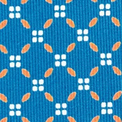 CRAVATTA SARTORIALE CLASSICA IN SETA BLU MEDIO Microfantasia fiore