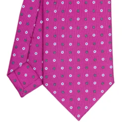 CRAVATTA SARTORIALE CLASSICA IN SETA FUCSIA Microfantasia fiore