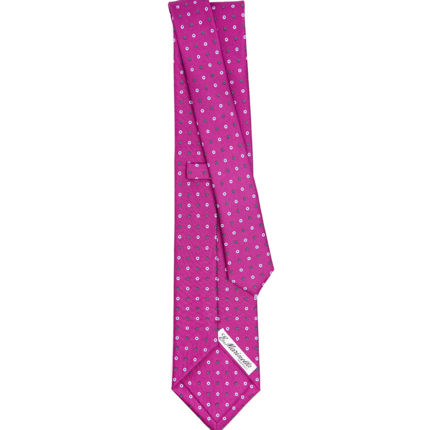 CRAVATTA SARTORIALE CLASSICA IN SETA FUCSIA Microfantasia fiore