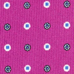 CRAVATTA SARTORIALE CLASSICA IN SETA FUCSIA Microfantasia fiore