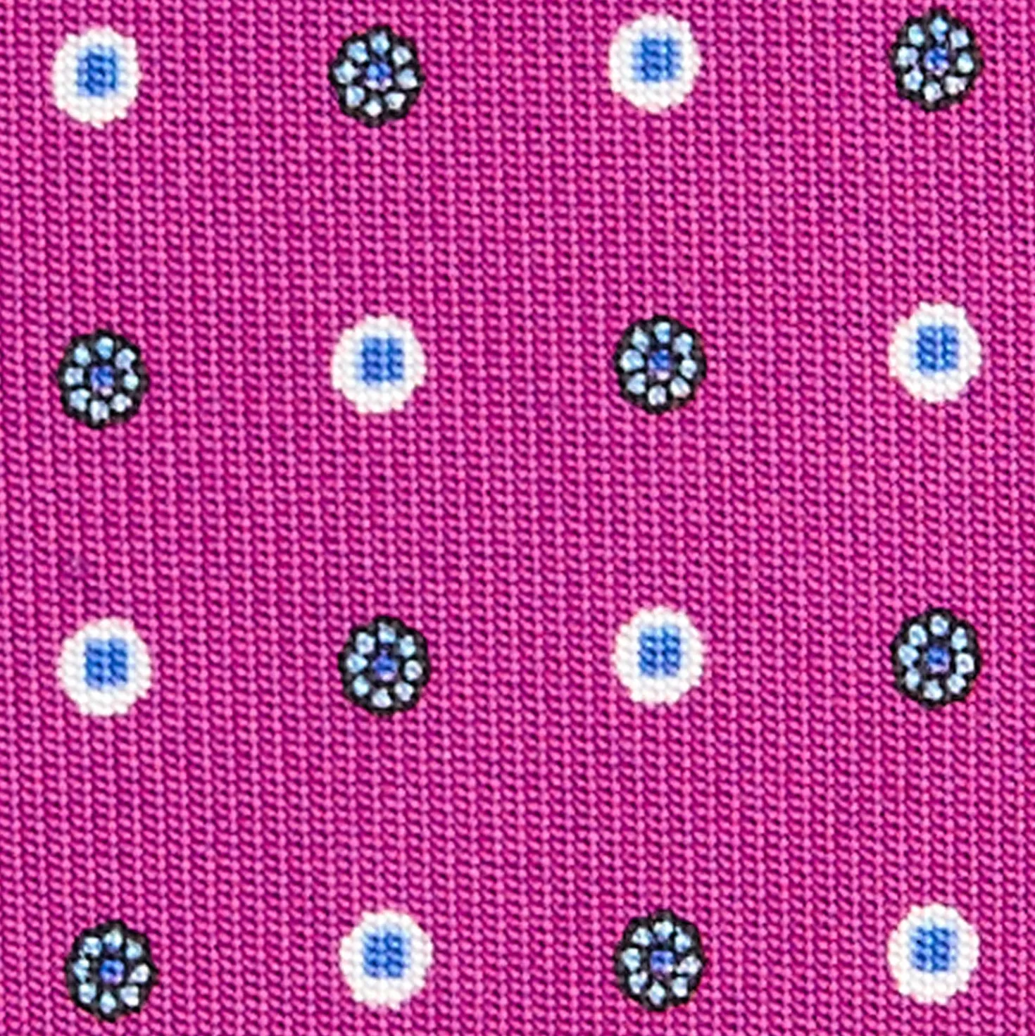 CRAVATTA SARTORIALE CLASSICA IN SETA FUCSIA Microfantasia fiore