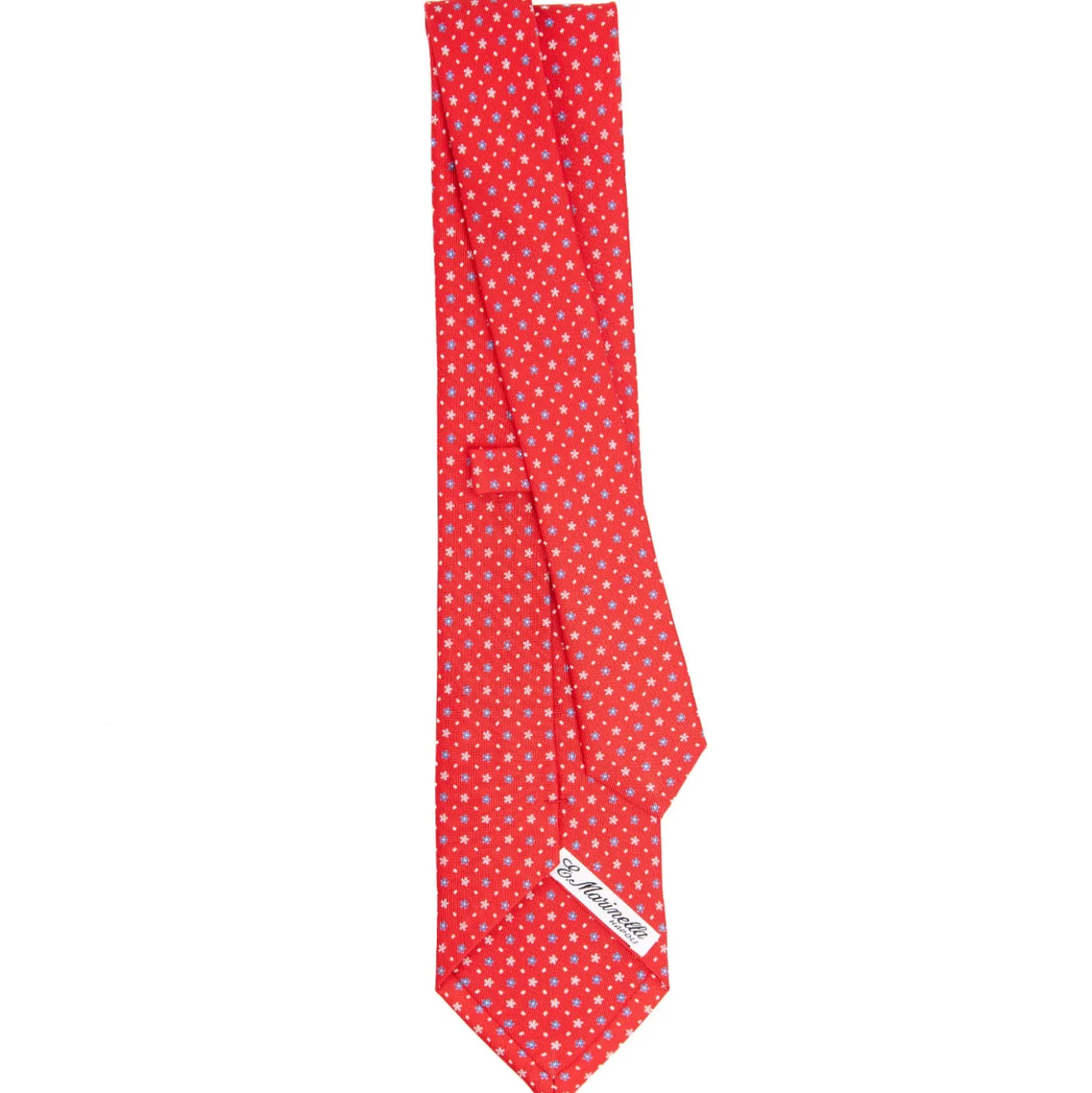 CRAVATTA SARTORIALE CLASSICA IN SETA ROSSA Microfantasia fiore