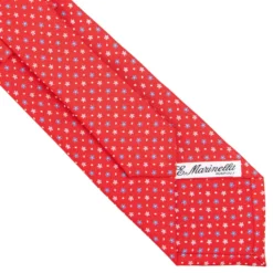 CRAVATTA SARTORIALE CLASSICA IN SETA ROSSA Microfantasia fiore