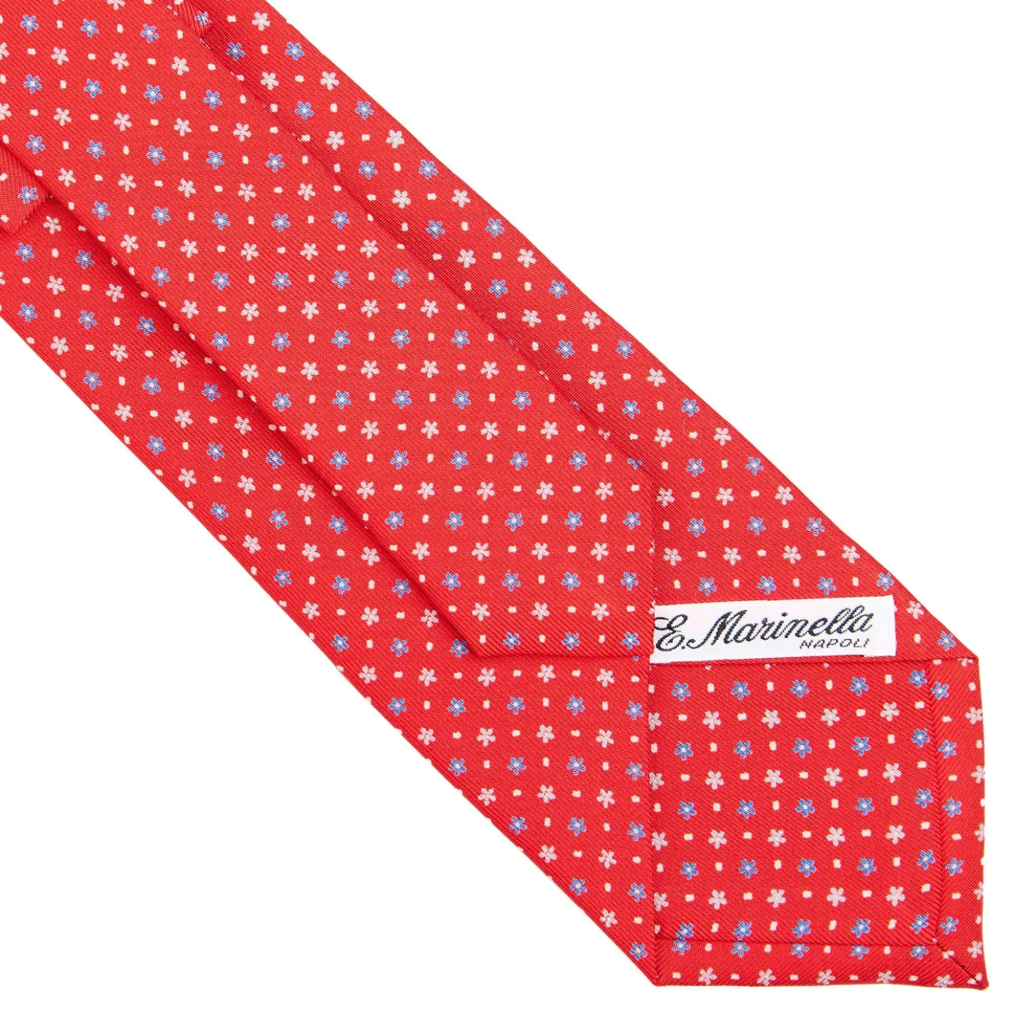 CRAVATTA SARTORIALE CLASSICA IN SETA ROSSA Microfantasia fiore