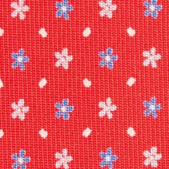 CRAVATTA SARTORIALE CLASSICA IN SETA ROSSA Microfantasia fiore