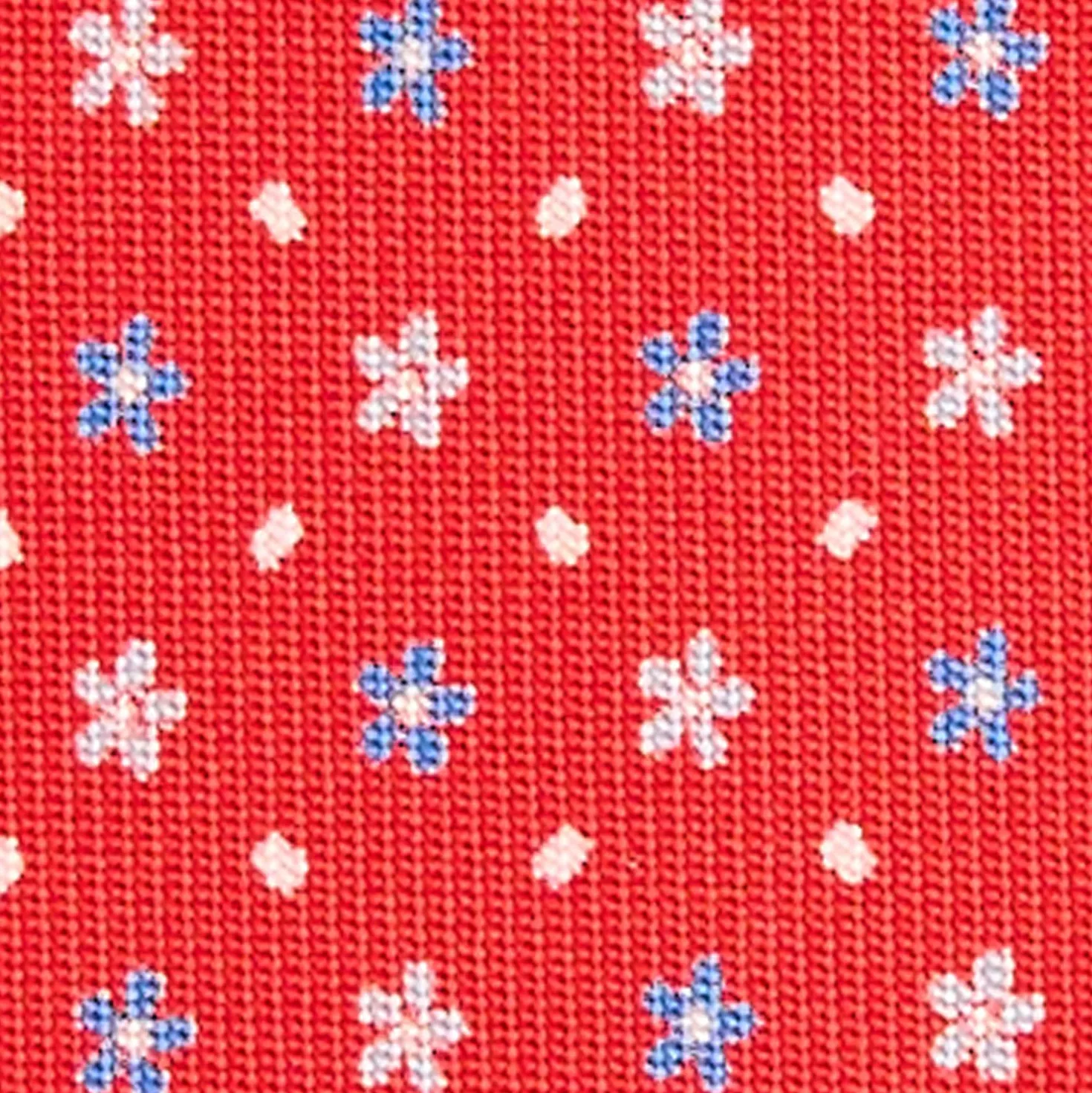 CRAVATTA SARTORIALE CLASSICA IN SETA ROSSA Microfantasia fiore